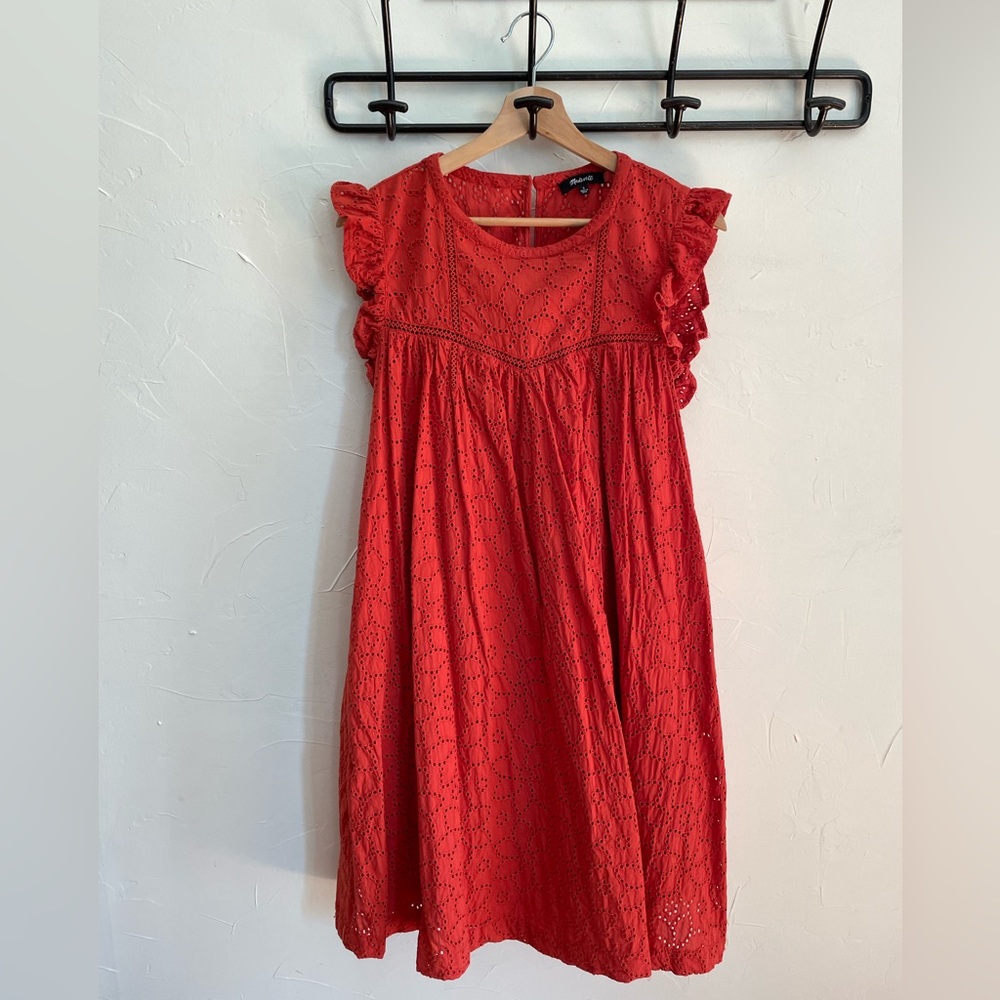 Madewell red eyelet dress